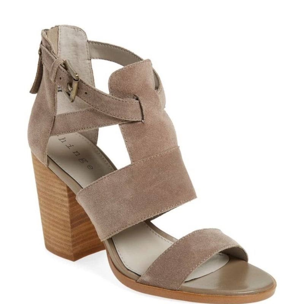 Hinge suede Cora block heeled sandal